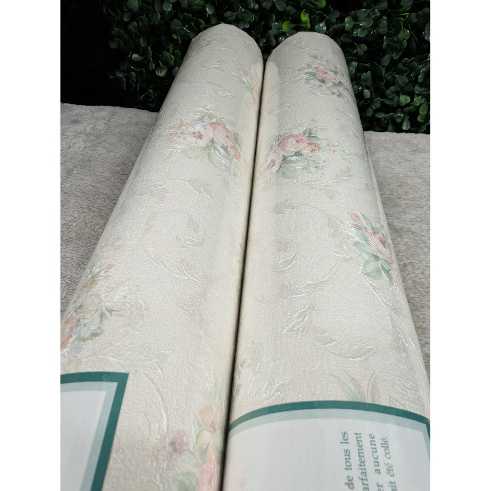 Brewster Wallcoverings Floral Embossed Vinyl Wallpaper 2 Rolls Made in Italy - Picture 8 of 10